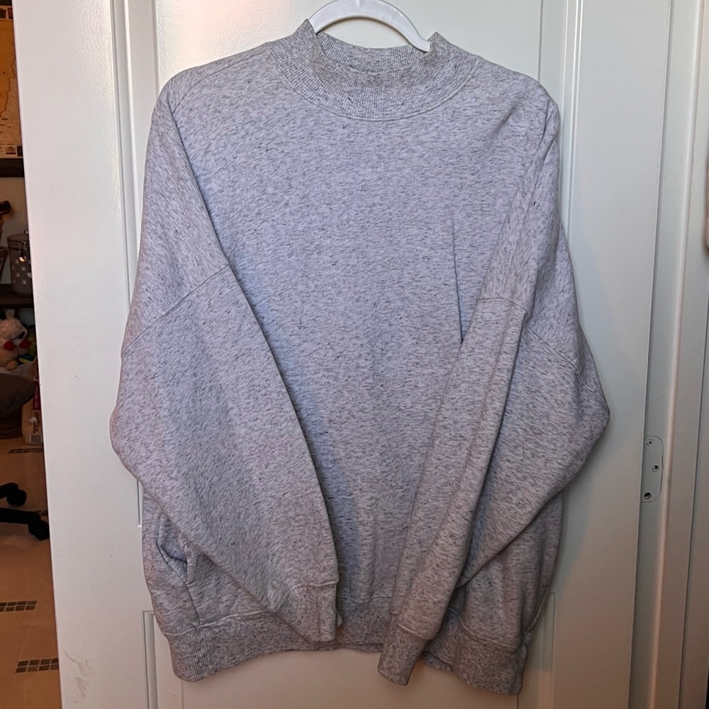 Aritzia TNA Light Gray Mock Neck Sweater